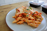 Red and White Chicken Pasta